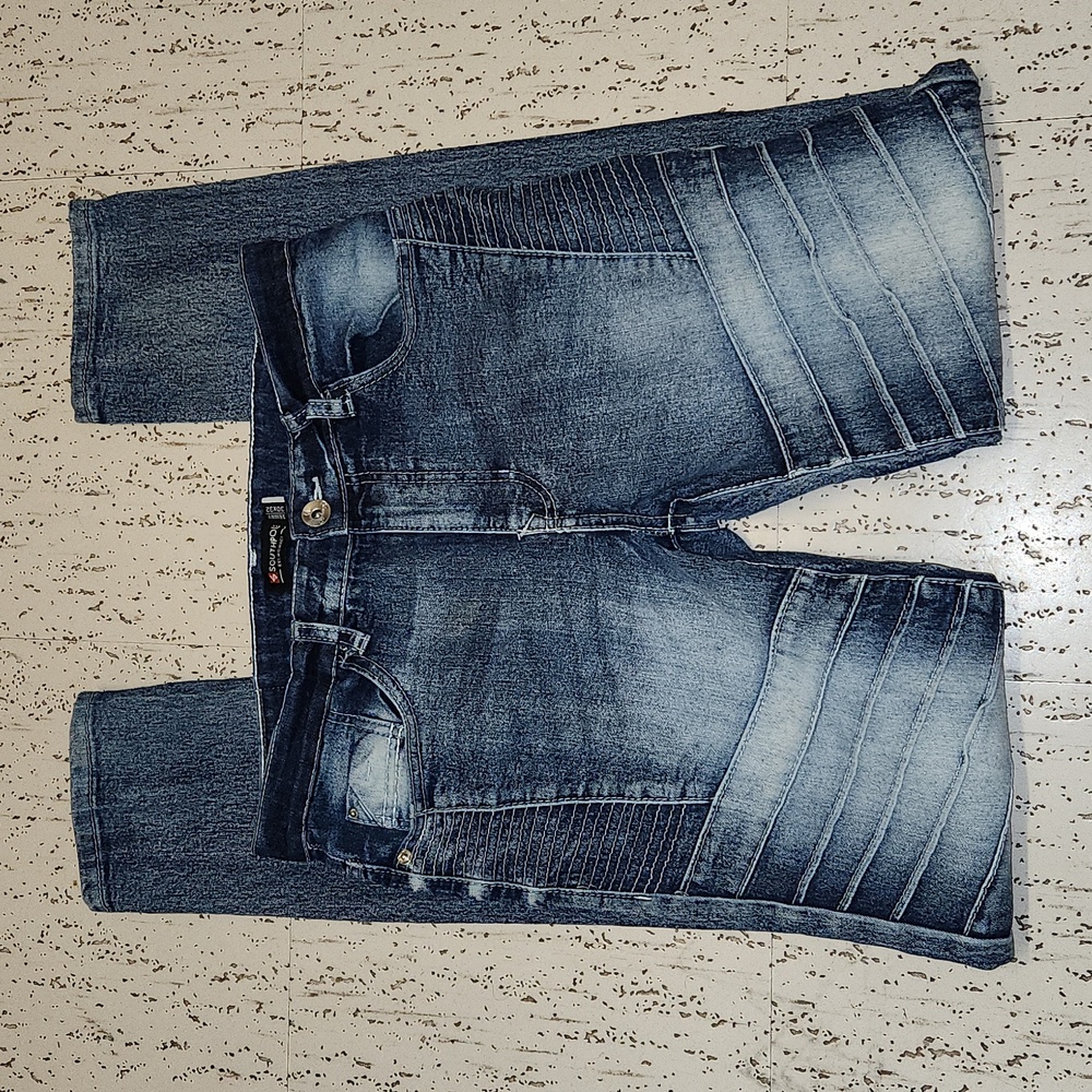 South Pole Navy Blue Fade Skinny Slim Fit Jeans Y2K